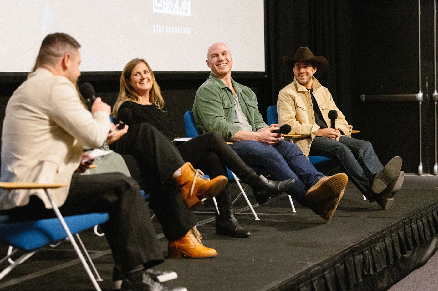 The Common Wealth premiere panel on stage